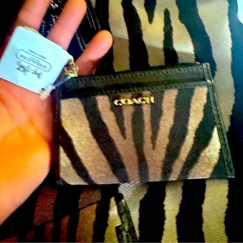 Coach Zebra Madison East West Tote and wallets 4 piece set